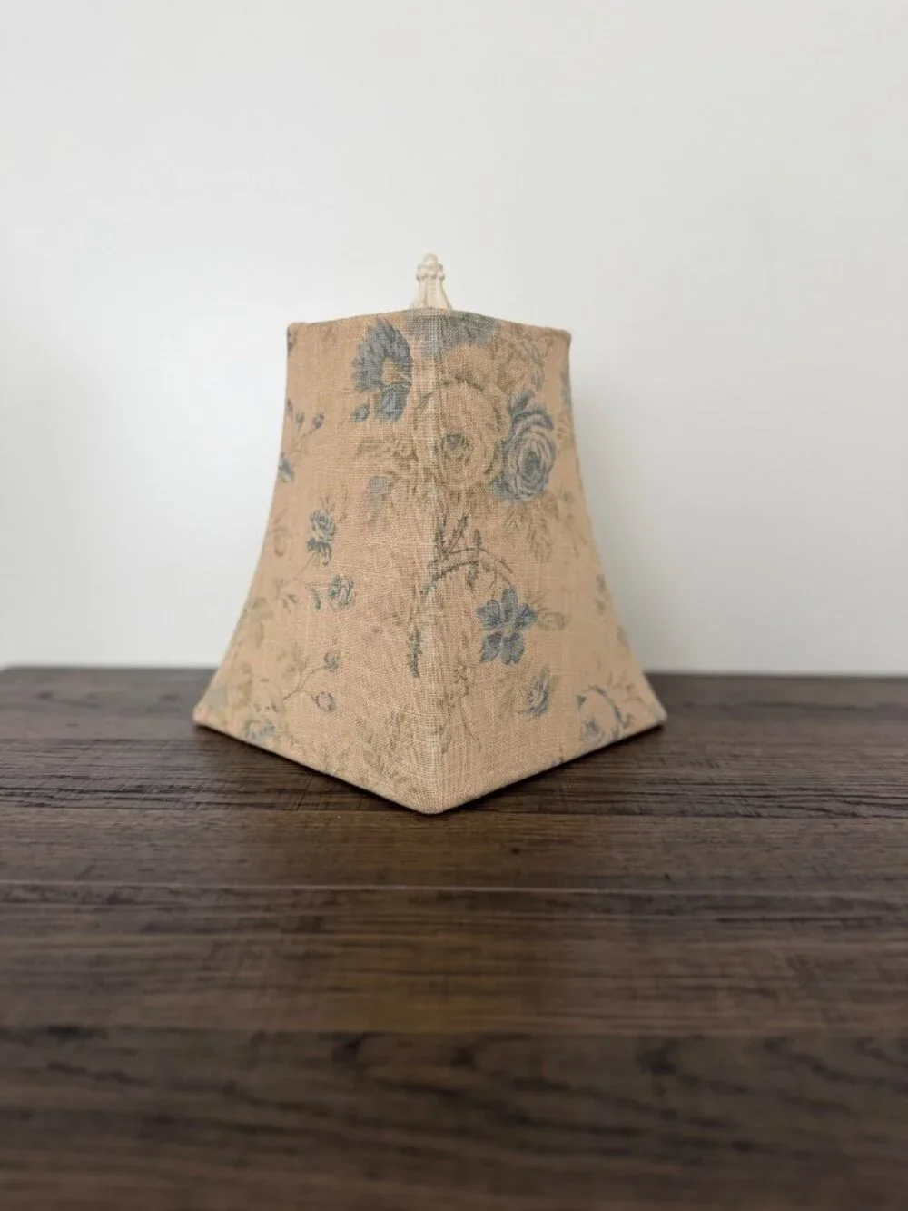 Vintage Square Bell Blue Rose Floral Fabric Lampshade‎ Cottagecore Shabby Chic